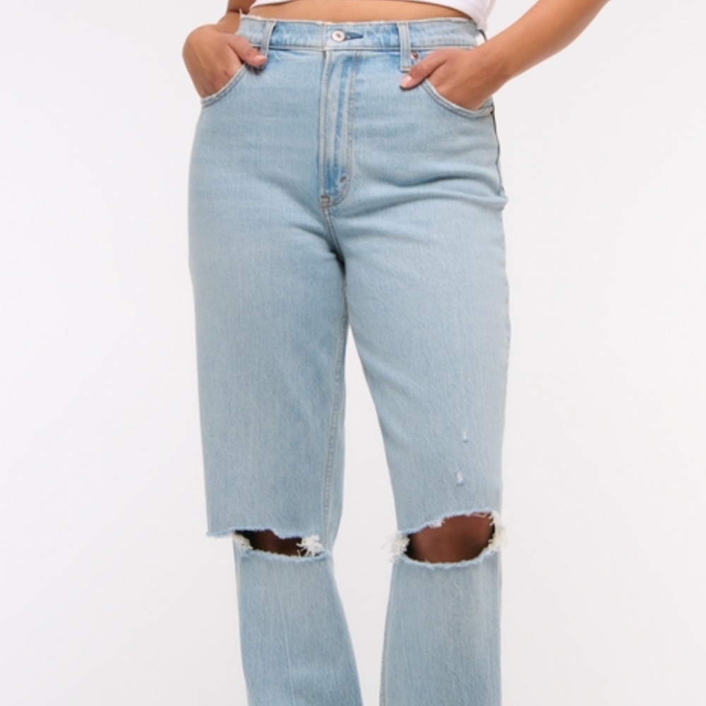 Abercrombie & Fitch Light Blue Distressed Jeans